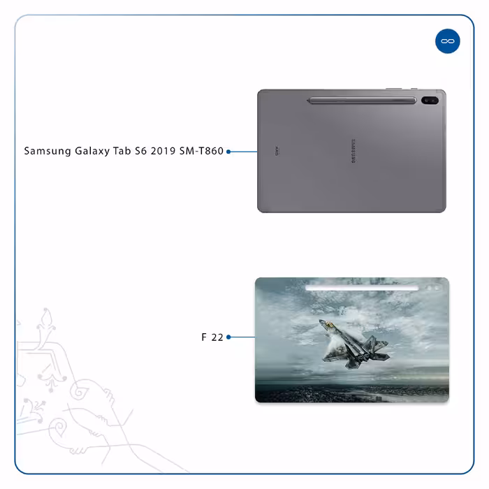 برچسب پوششی ماهوت مدل F-22 Raptor مناسب برای تبلت سامسونگ Galaxy Tab S6 2019 SM-T860
