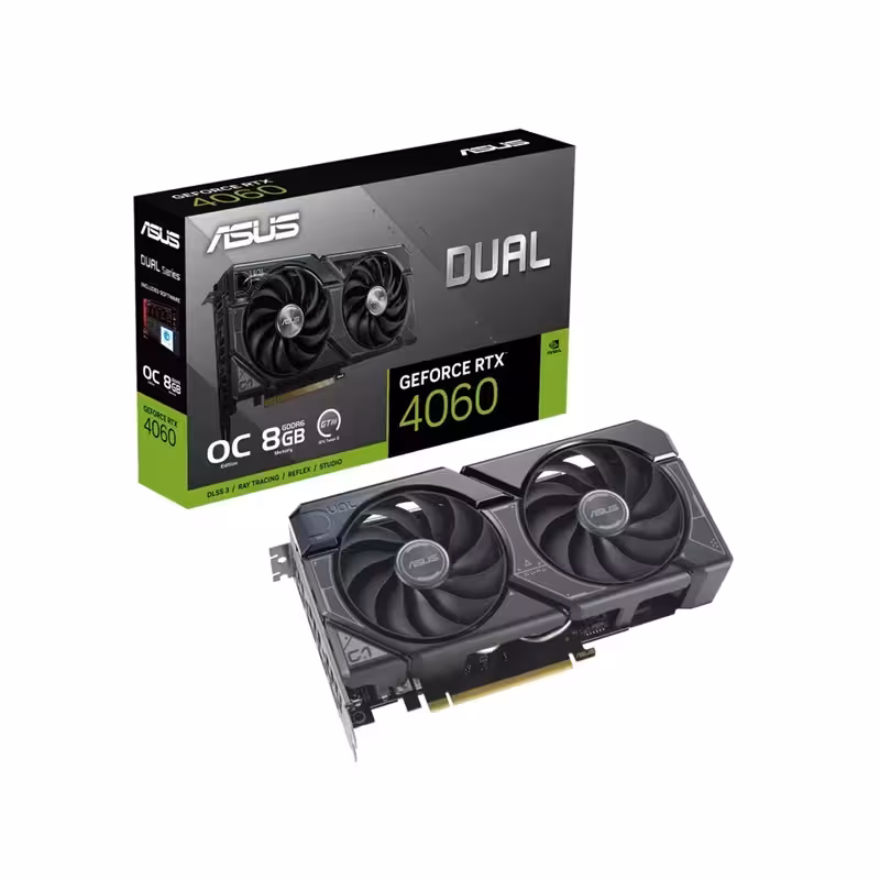 کارت گرافیک ایسوس ASUS RTX 4060 DUAL OC 8GB EVO 128bit