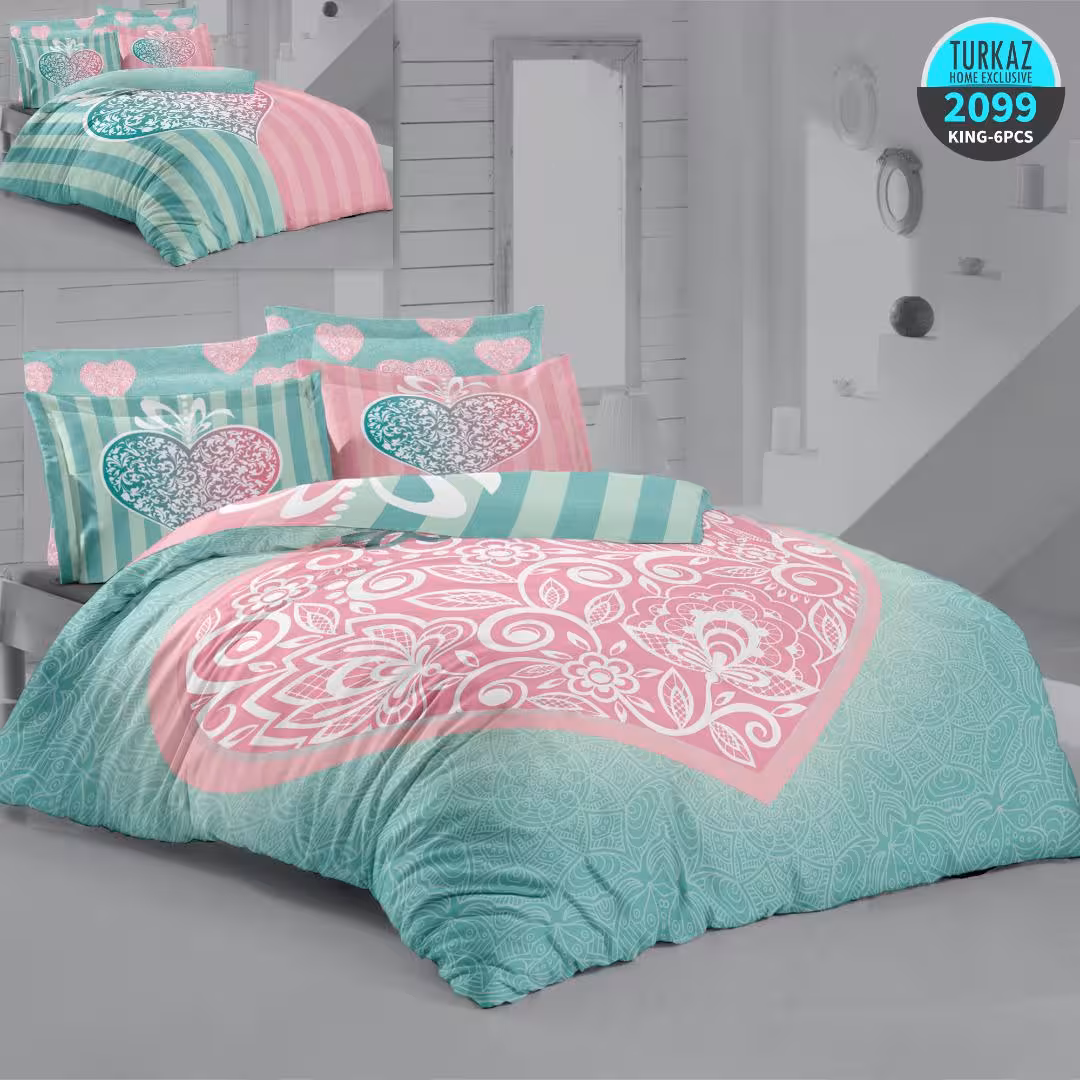 سرویس لحاف روتختی 2 نفره چاپی تنسل برند ترکاز(Turkaz) کد 2099
