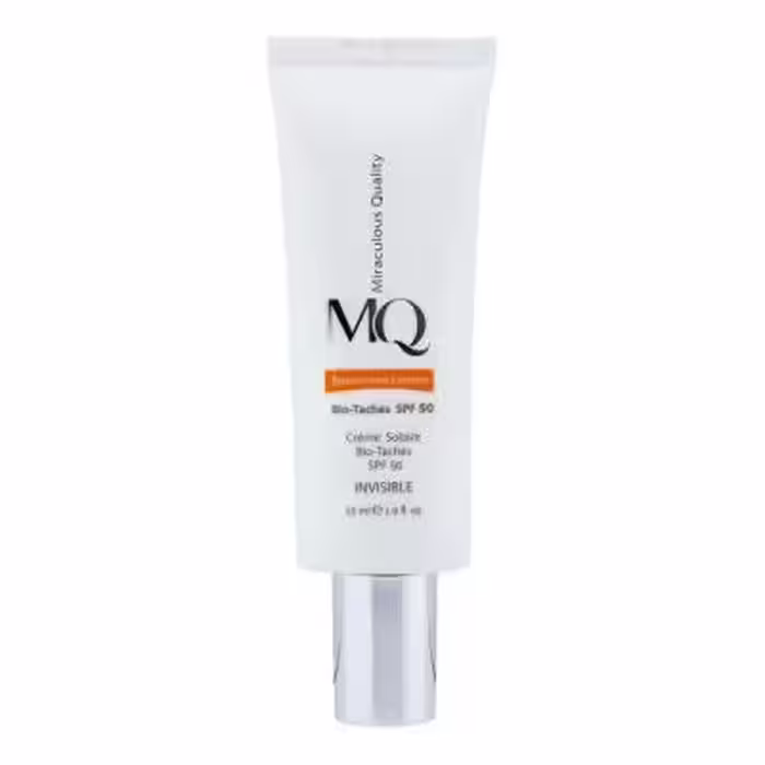 کرم ضد آفتاب بی‌رنگ ام کیو SPF50 مدل BIO TACHES مناسب انواع پوست، حجم 55 میلی‌لیتر