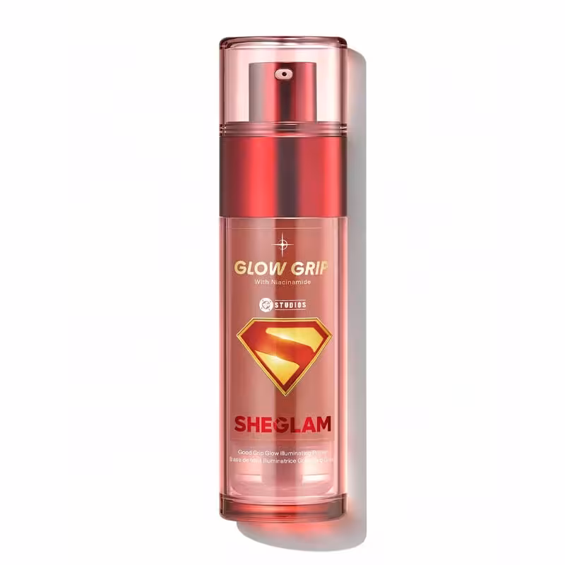 پرایمر براق کننده پوست شیگلم SHEGLAM مدل Glow grip کالکشن سوپرمن Superman حجم 45ml