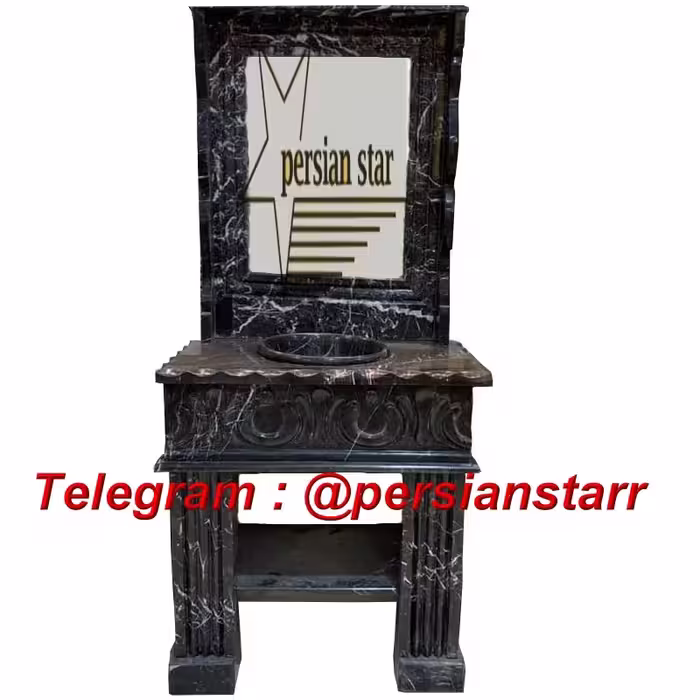 روشویی سنگی دو پایه مشکی