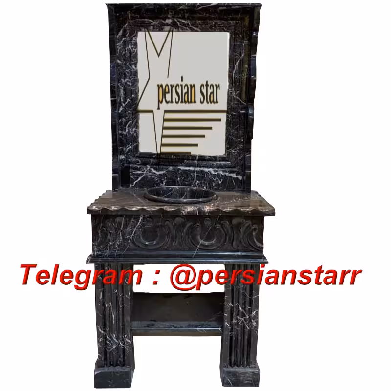 روشویی سنگی دو پایه مشکی