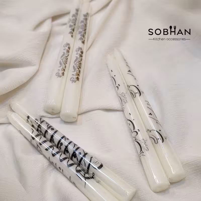 شمع قلمی طرح دار 20 سانت