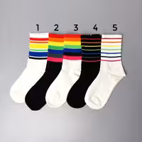 جوراب ساقدار ساده سری کش رنگین کمانی