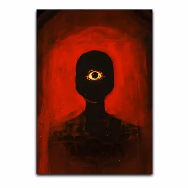 تابلو یک چشم با تم قرمز