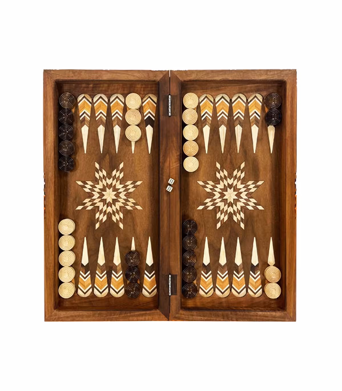 تخته نرد چوب گردو سنندج معرق کاری شمسه