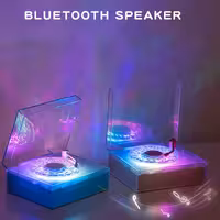 اسپیکر بلوتوثی و چراغ خواب رومیزی شانک‌سیا Round-X08 طرح گرامافون