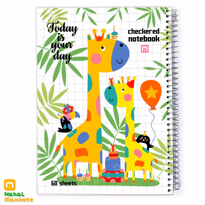 دفتر 60 برگ سیمی طلقی شطرنجی 10MM کد 9656.طرح 5