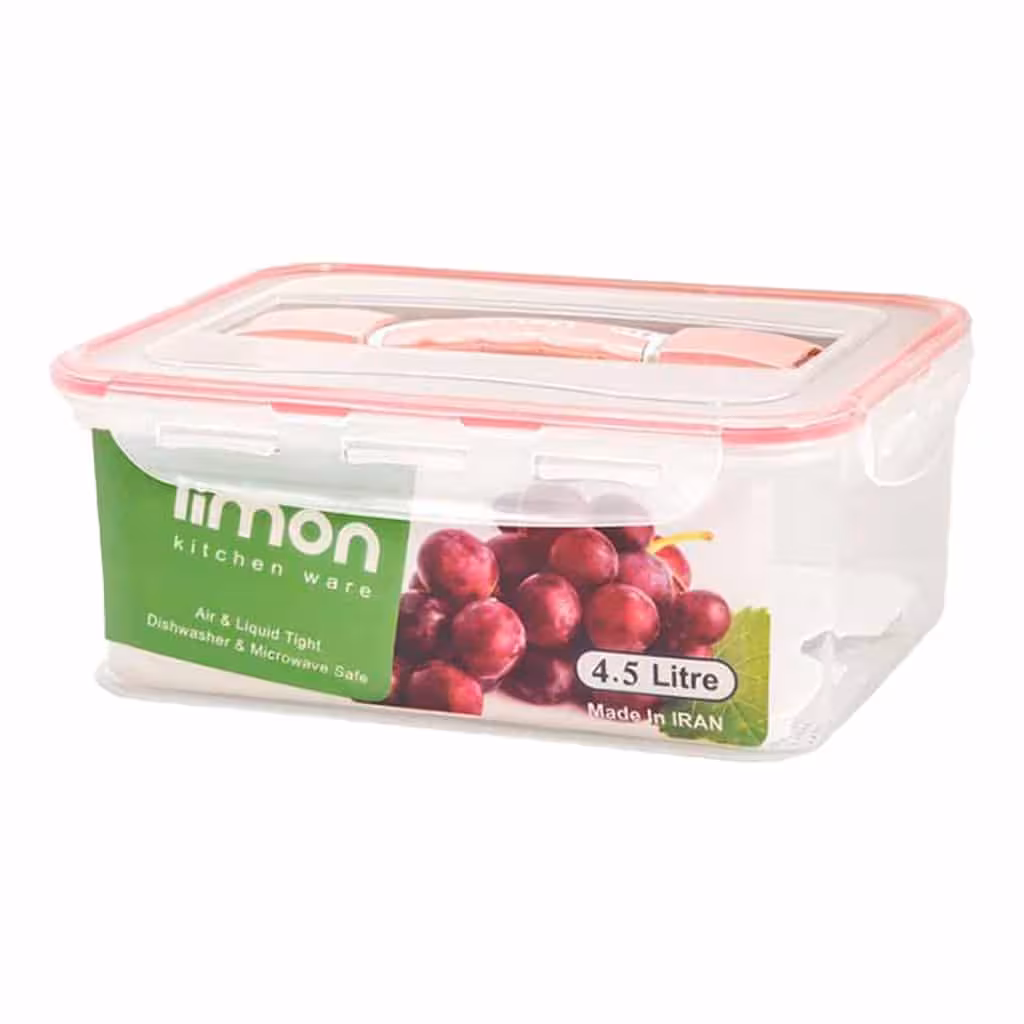 ظرف فریزری چهار قفل صنعت کوچک 4.5 لیتری لیمون 100