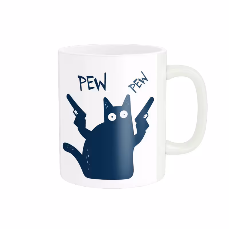 ماگ مدل گربه pew pew کد 00060