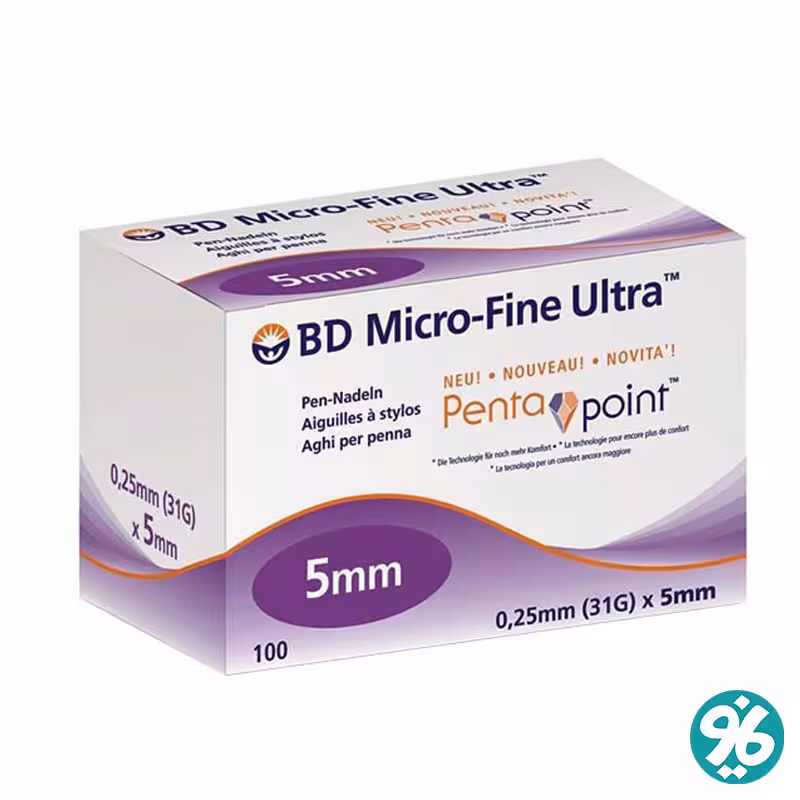 سرسوزن پن انسولین بی دی BD سایز 5 (100 عددی)