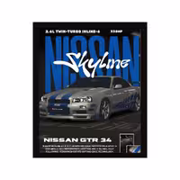 تابلو گیمینگ  35×45 طرح – nissan sky line