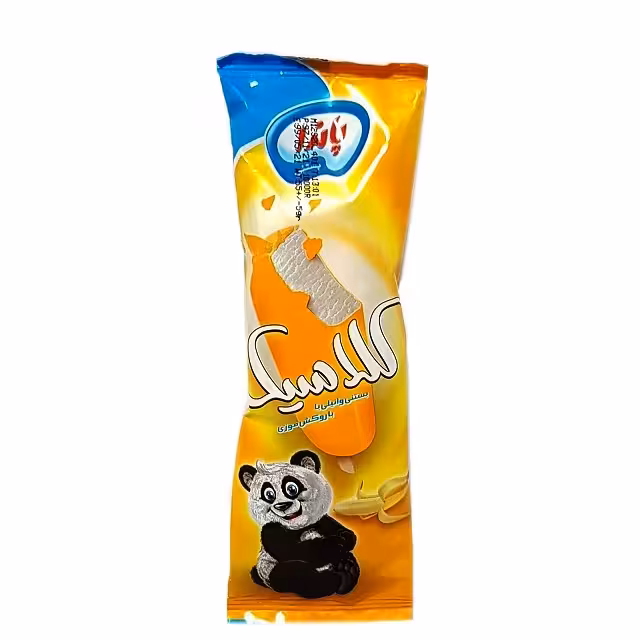 بستنی وانیلی با روکش موزی پاندا 60 گرمی