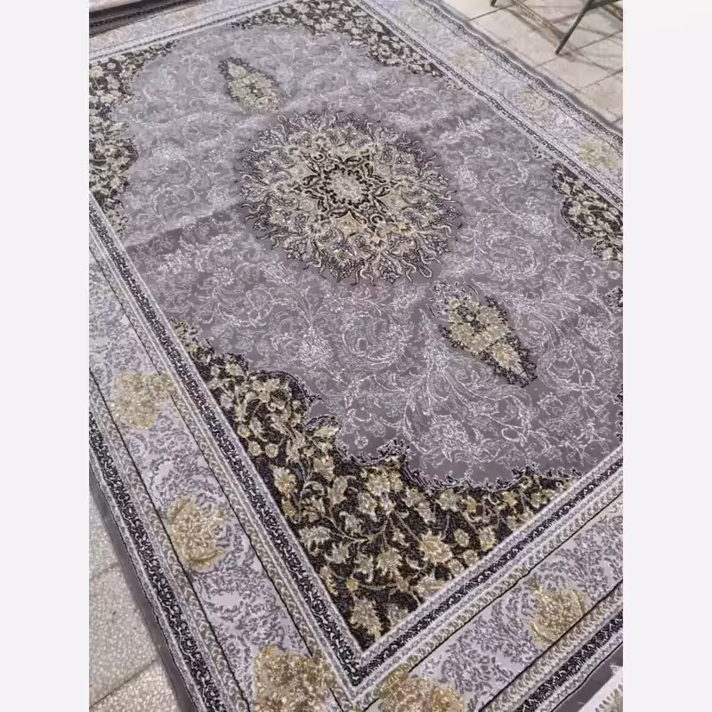 فرش ماشینی کاشان 440شانه بی سی اف 9متری طرح آیلین دودی(باارسال رایگان)