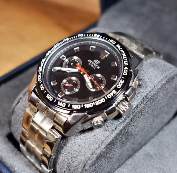 CASIO EDIFICE EF336D  اصل موتور ژاپن 3 موتوره فول تایم  * ضدآب 3atm استیل اصل رنگ ثابت