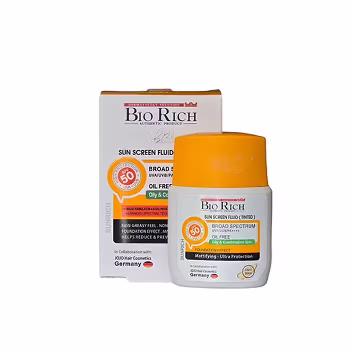 کرم ضد آفتاب بژ روشن بایوریچ مدل Sunrich مناسب پوست چرب و مستعد آکنه با  SPF 50 حجم 40میل