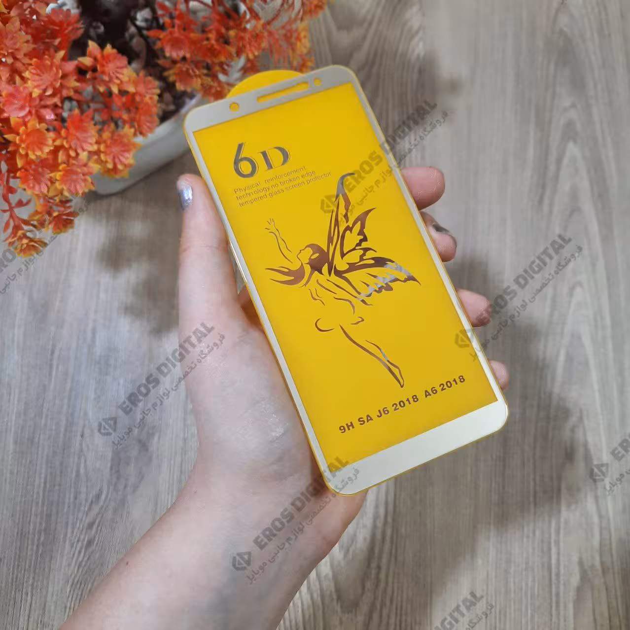 گلس تمام صفحه Samsung Galaxy A6 2018 / J6 2018 شیشه ای تمام چسب 6D