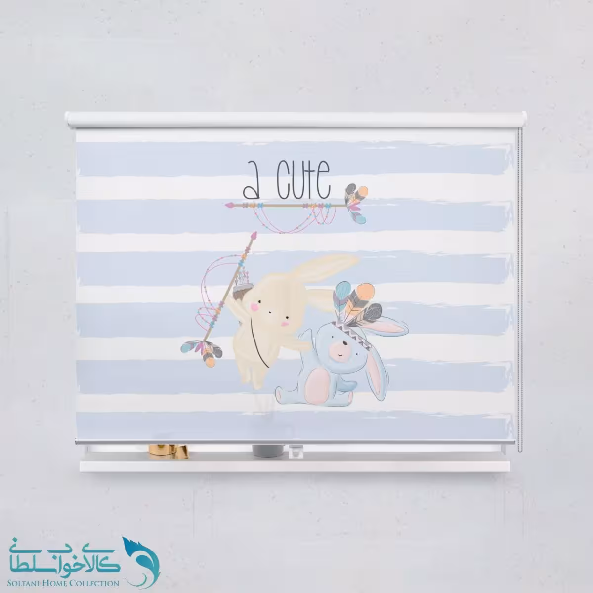 پرده شید اتاق کودک طرح خرگوش سرخ پوست کد A2059