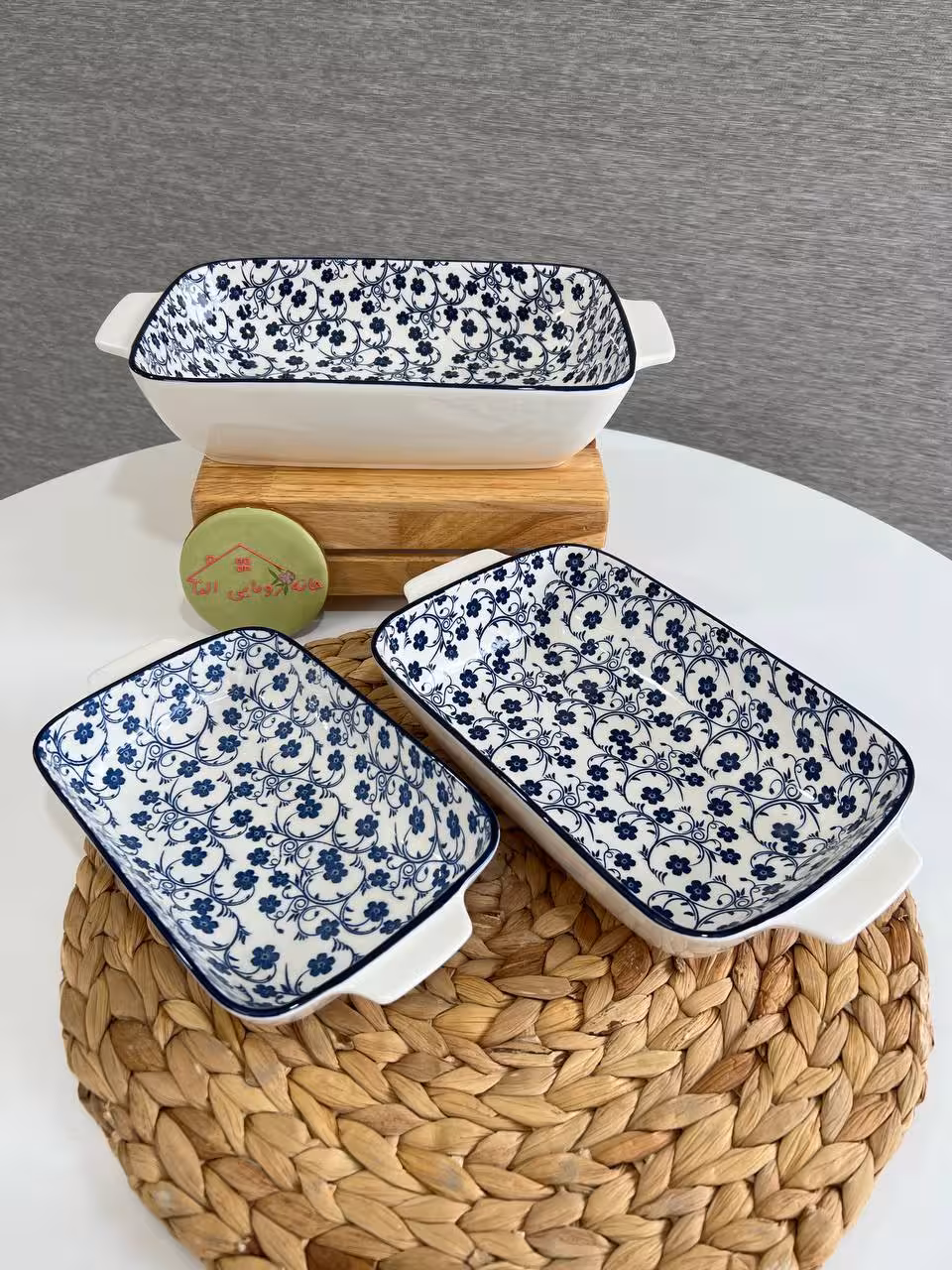 تابه مستطیلی دنی هوم- طرح گل سرمه ای