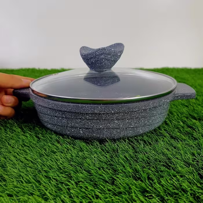 تابه دو دسته گرانیتی سایز 20 پیلو مدل هپی رنگ خاکستری