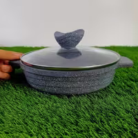 تابه دو دسته گرانیتی سایز 20 پیلو مدل هپی رنگ خاکستری