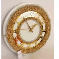 ساعت طرح سنگ مرمر رزینی سفید طلایی قطر60