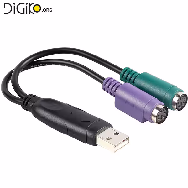 تبدیل PS2 دوقلو به USB سیم دار (مخصوص کیبرد و موس ) مارک UNITEK