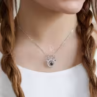 💍گردنبند جواهری گوزن با آویز تلسکوپی(G_3003)