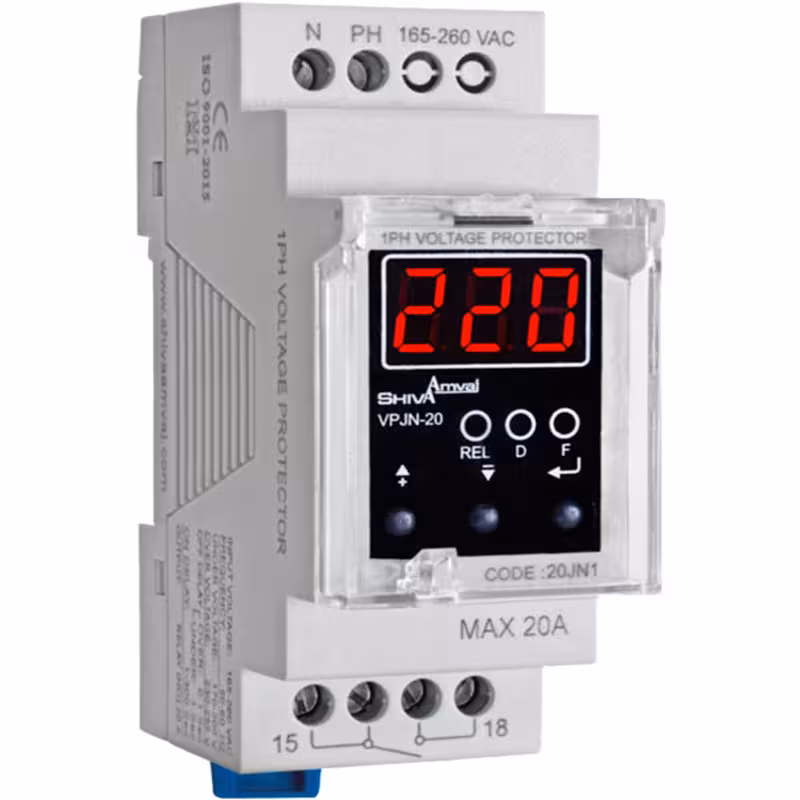 محافظ ولتاژ شیوا امواج مدل دیجیتالی VPJN-20 کد 20JN1 | کالا مکس