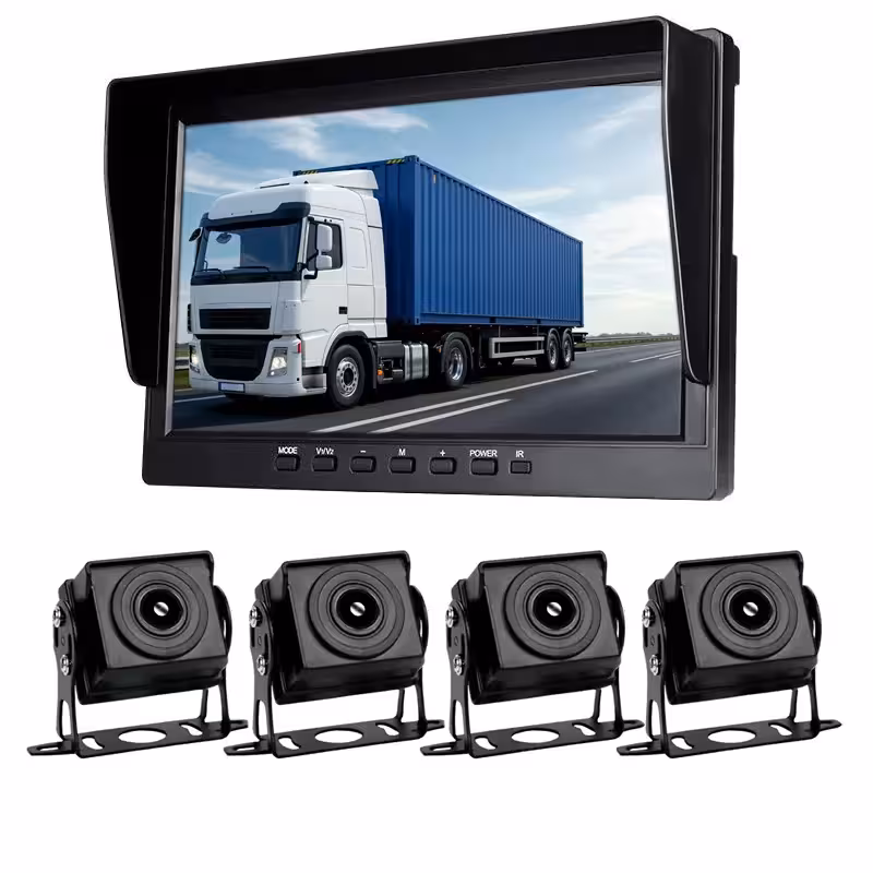 دوربین ثبت وقایع کامیون و اتوبوس 4 دوربین با مانیتور مدل T100 - ایپکی