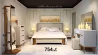 سرویس خواب کد754 شامل تخت – دراور – قاب آینه – پاتختی