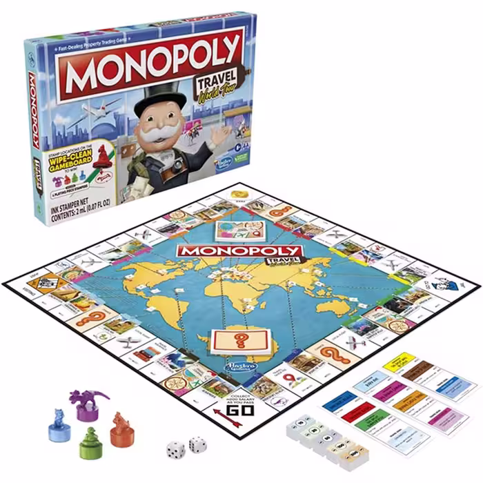 بازی فکری مونوپولی هاسبرو مدل Monopoly Travel World Tour