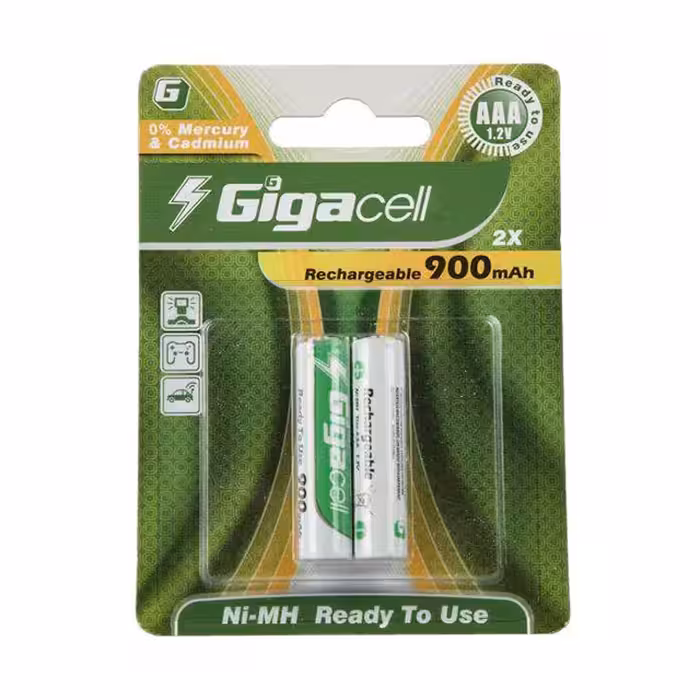 باتری نیم قلمی قابل شارژ گیگاسل مدل 900mAh بسته 2 عددی