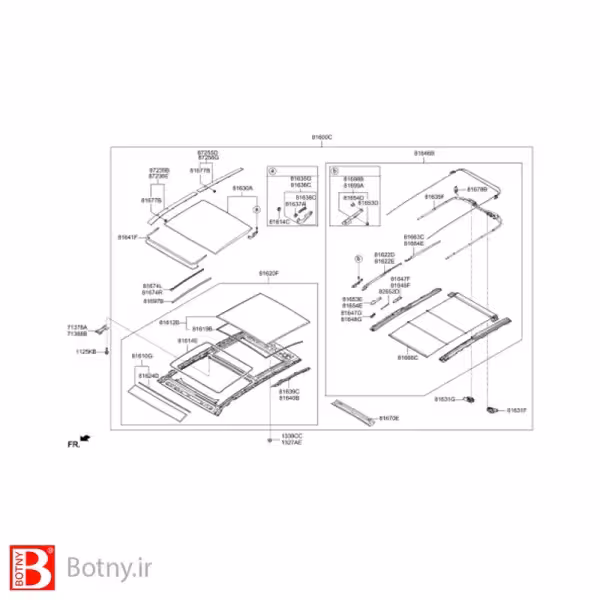 مجموعه کامل پانوراما روف خودرو هیوندای سانتافه 2013 – 2019