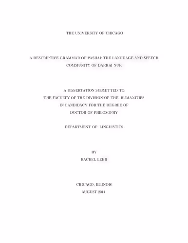 خرید و دانلود نسخه کامل کتاب A Descriptive Grammar of Pashai: The Language of Speech and Language Community of Darrai Nur