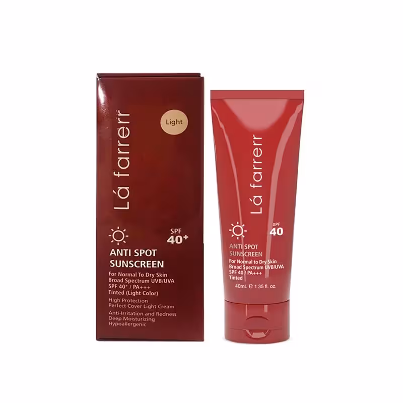 کرم ضدآفتاب رنگی لافارر (مخصوص پوست خشک و معمولی) 40میل SPF40