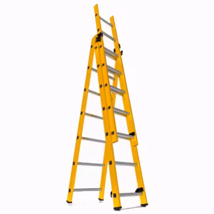 نردبان 21 پله 3 تکه آلوم پارس پله مدل الگانت 6 متری