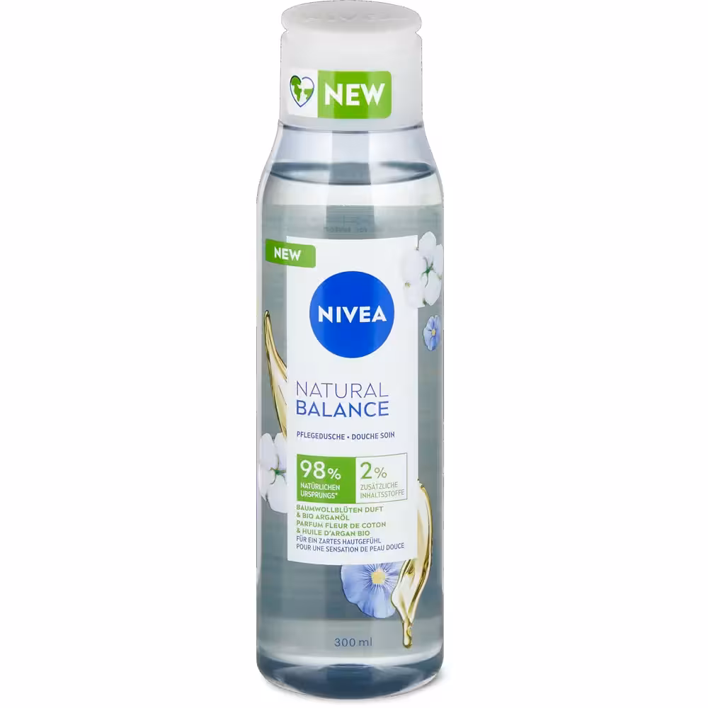 شامپو بدن سری Natural Balance دارای رایحه شکوفه پنبه حجم 300 میل نیوآ - NIVEA