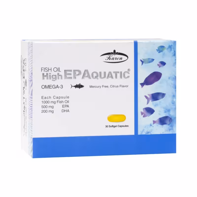کپسول نرم امگا3 ای پی ای بالا آکواتیک کارن