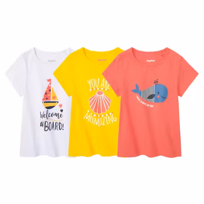 تی شرت آستین کوتاه دخترانه لوپیلو مدل WELCOME BOARD مجموعه 3 عددی