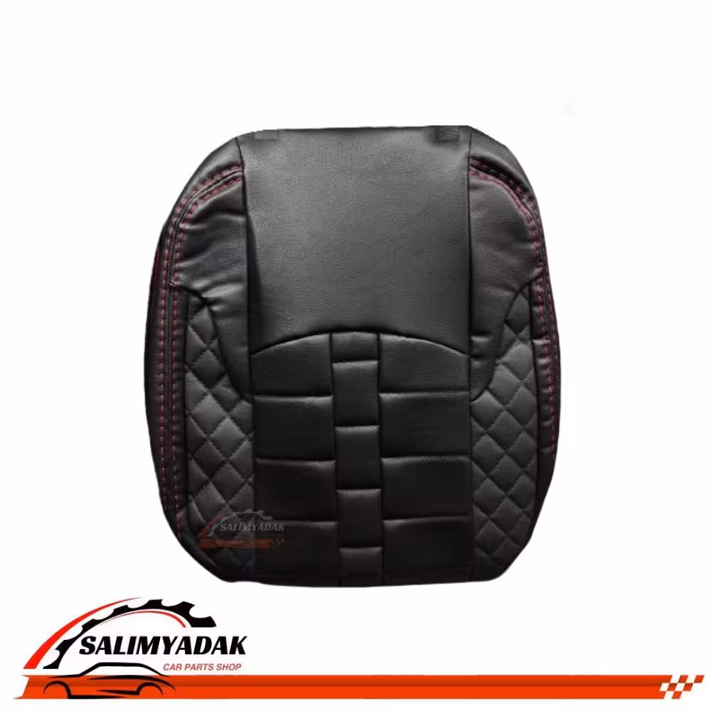 روکش صندلی کوییک چرم دلتا رنگ مشکی دوخت قرمز