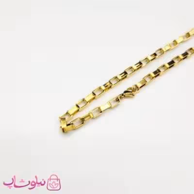 زنجیر مردانه آجری استیل طلایی 75 سانت 2.5 میل کد 799