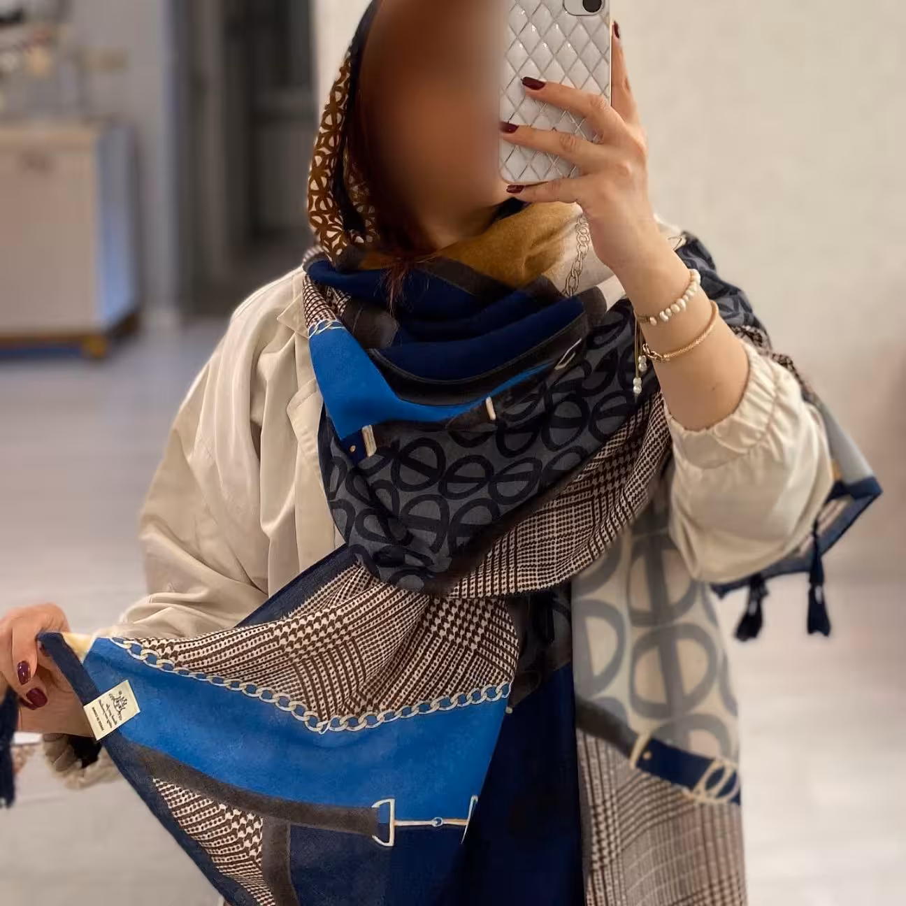 شال وارداتی نخ پنبه