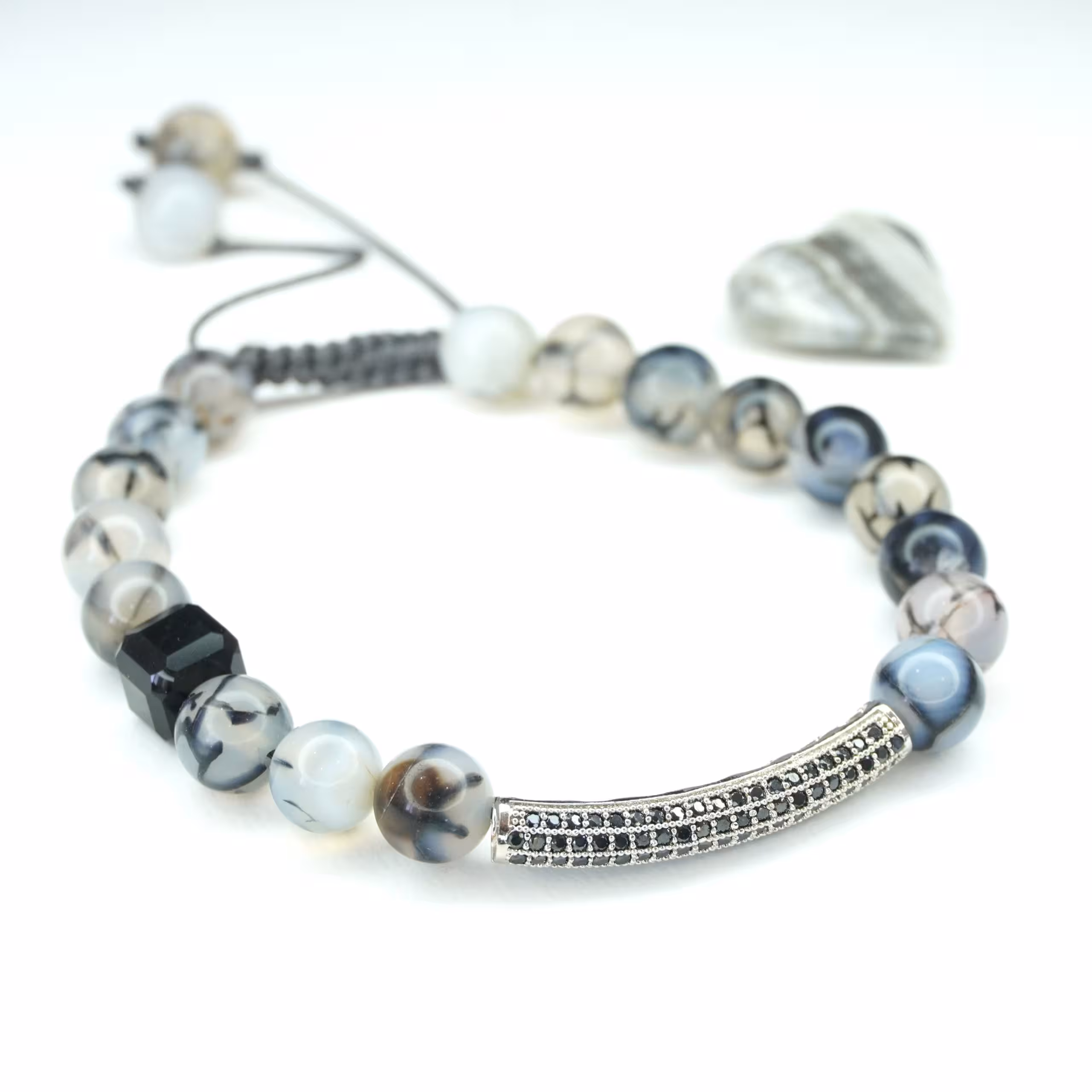 دستبند شجر وعقیق مکعبی کد 310191