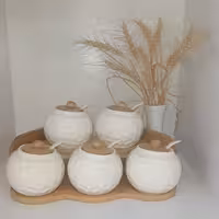 پا سماوری وگاتی  مدل ws-147   خارجی 6 پارچه با درب و پیمانه ( جا ادویه ای  جا ادویه ای سرامیک )