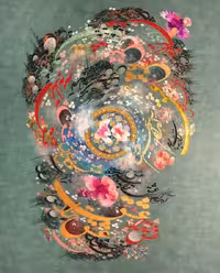 تابلو نقاشیخط تذهیب گل و مرغ کد 101868