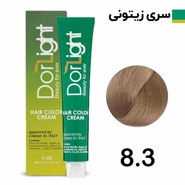 رنگ موی دورلایت بلوند زیتونی روشن سری زیتونی شماره 8.3 Dorlight
