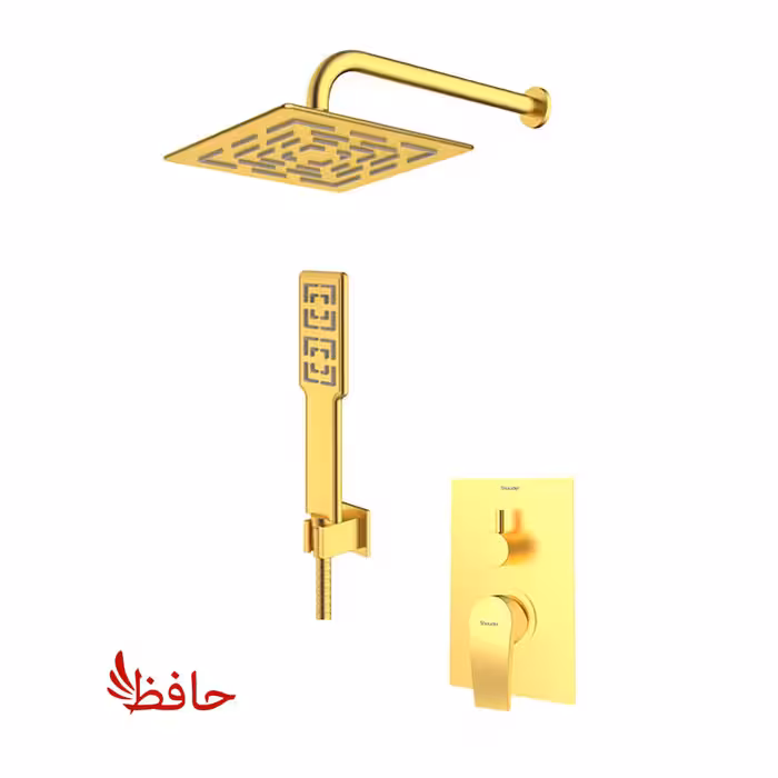 شیر حمام توکار شودر مدل رومر پلاس طلایی مات تیپ 3 BRASS