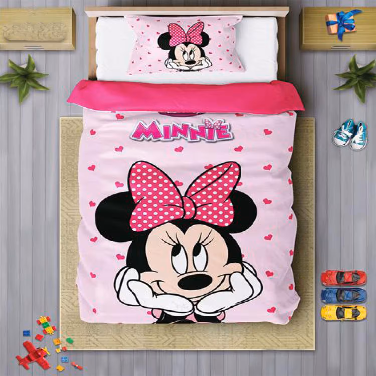 سرویس روتختی دخترانه چیداری مدل 7116 طرح میکی موس